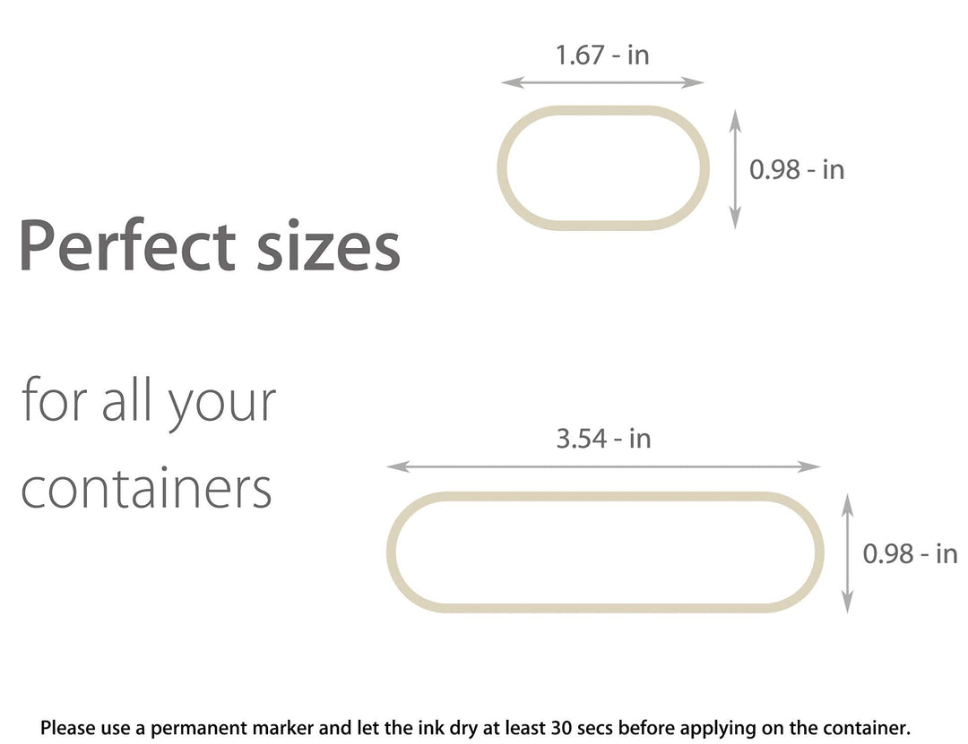 Waterproof Kitchen Labels for OXO POP Food Storage Containers and Home Organization, Pack of 64