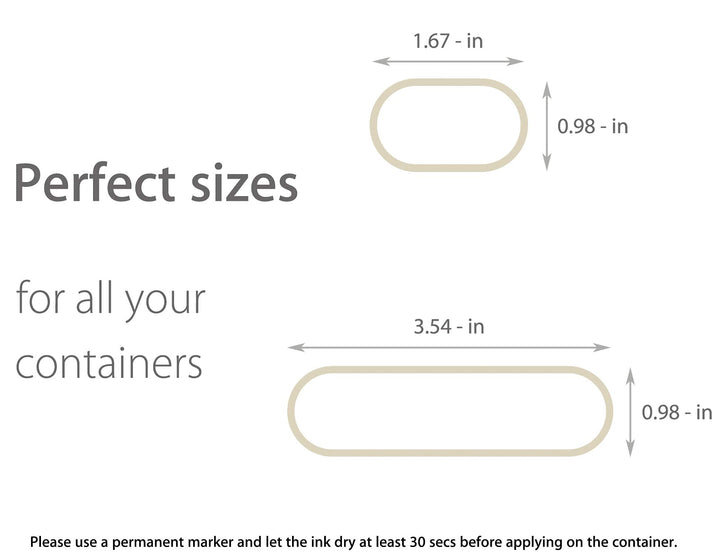 Waterproof Kitchen Labels for OXO POP Food Storage Containers and Home Organization, Pack of 64