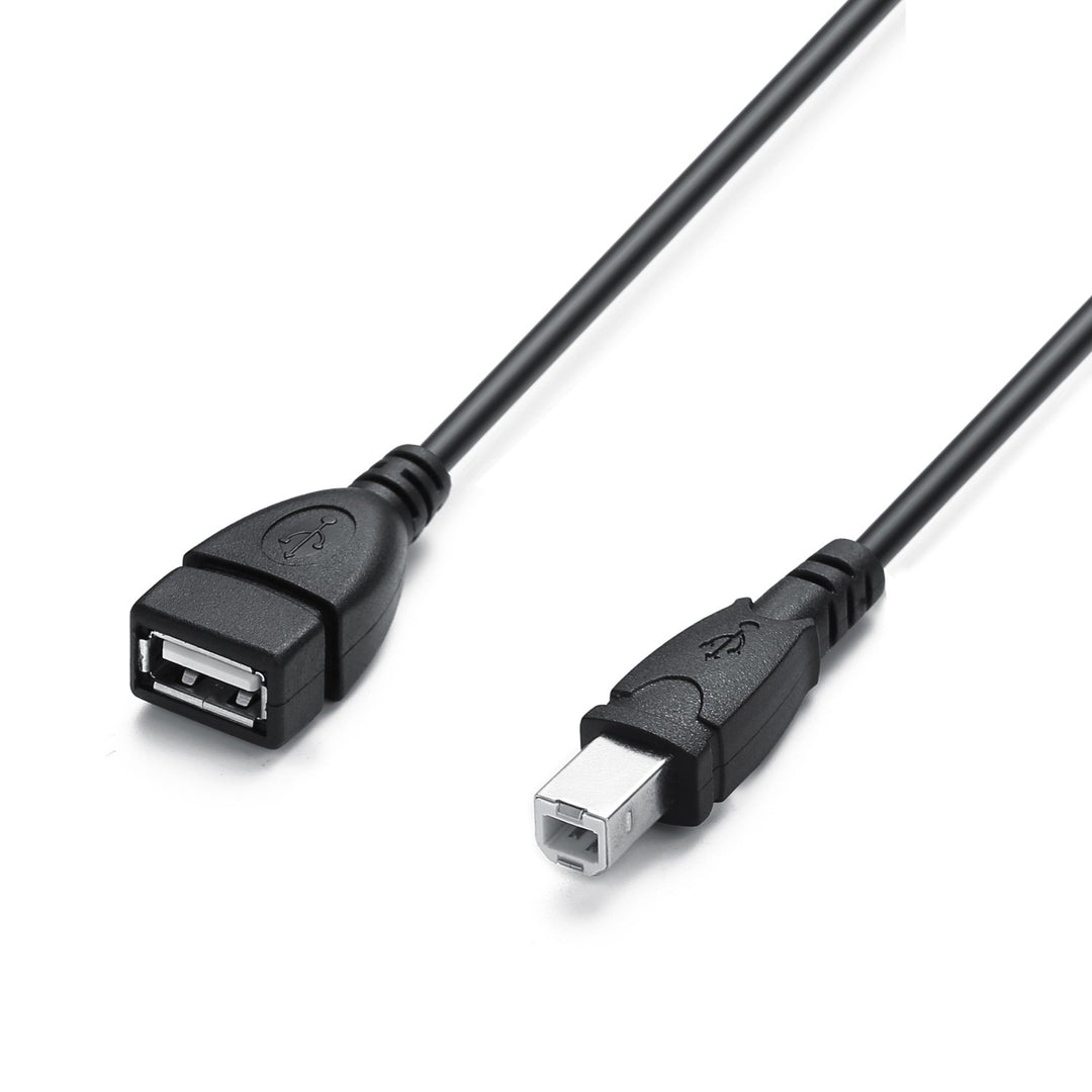 2 Pack USB 2.0 Cables A Female to USB B Male Cable for Printer Cables Length is 20 inches A/F to B/M Type-A F to B M Cable Extender Connection Cable