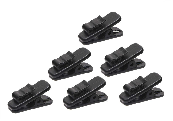1 Inch Length Small Earphone Wire Clip Headphone Mount Cable Clothing Clip Earbud Clip to Keep Earphone/Microphone Cord in Place for 1.5mm Wire Diameter Round Wire Earphone,6Pcs (Black)