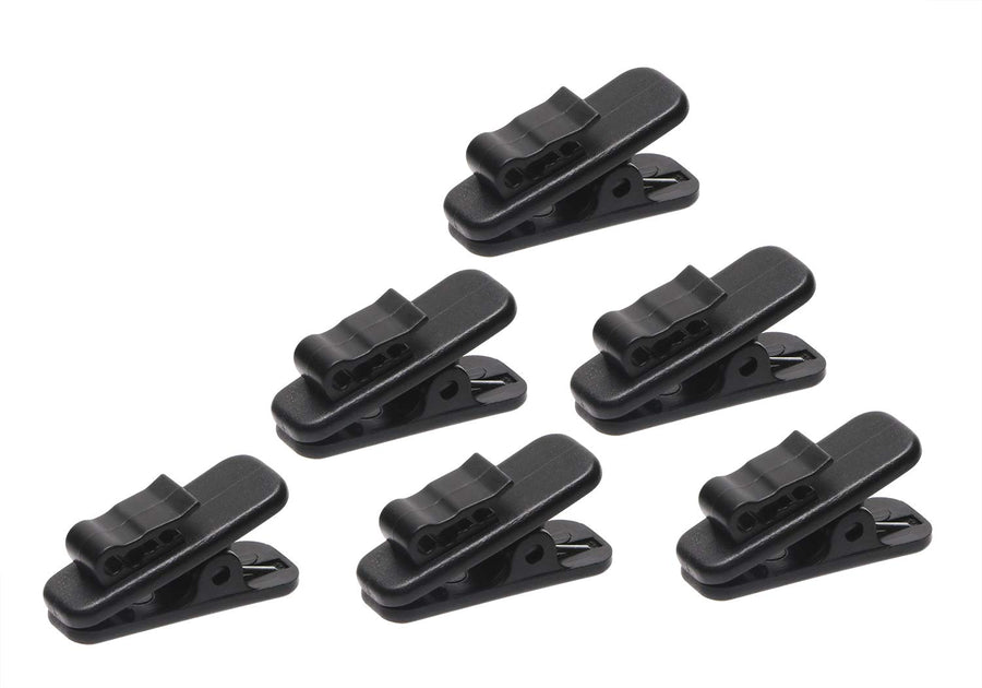 1 Inch Length Small Earphone Wire Clip Headphone Mount Cable Clothing Clip Earbud Clip to Keep Earphone/Microphone Cord in Place for 1.5mm Wire Diameter Round Wire Earphone,6Pcs (Black)