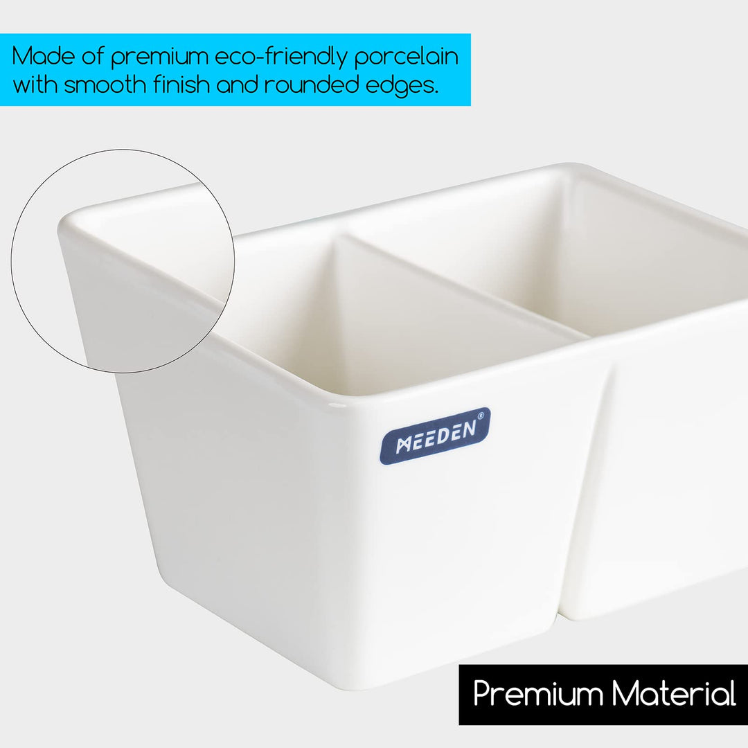 Ceramic Paint Palette, Paint Brush Wash Bowl, 2 Deep Well Artist Paint Palette, White Porcelain Watercolor Painting Dish, Large Capacity Paintbrush Washer for Watercolor Gouache Painting