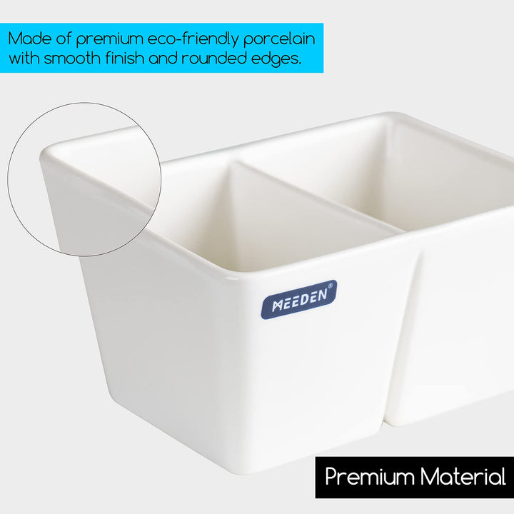 Ceramic Paint Palette, Paint Brush Wash Bowl, 2 Deep Well Artist Paint Palette, White Porcelain Watercolor Painting Dish, Large Capacity Paintbrush Washer for Watercolor Gouache Painting