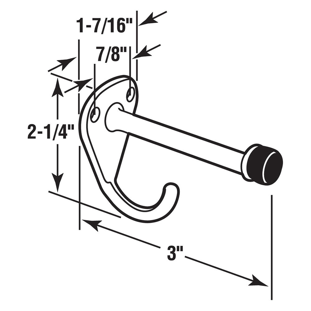 650-6626 Hook and Bumper with 3 In. Projection, Chrome (Single Pack)