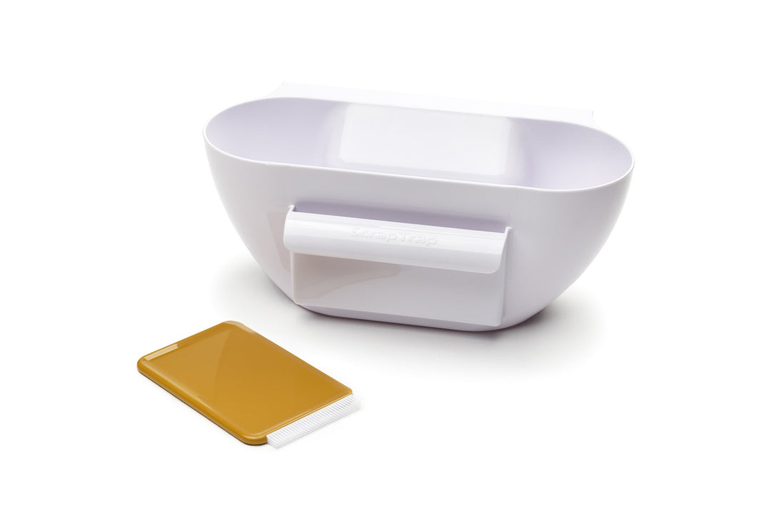 Kitchen Art 18530 Scrap Trap With Scraper, Plastic, Whi