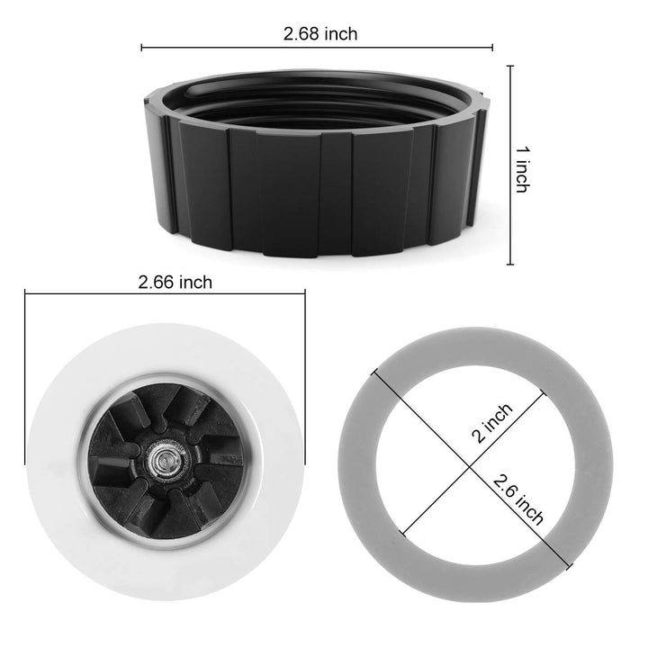 Blender Replacement Parts with Jar Base Cap and 2 O Ring Seal for Hamilton Beach Blender Blade 5817, 52254, 53516C,542100, 50200
