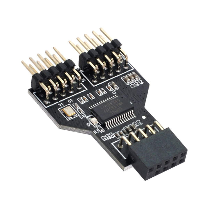 Motherboard 9pin USB 2.0 Header 1 to 2 Female Extension HUB Connector Adapter Port Multilier