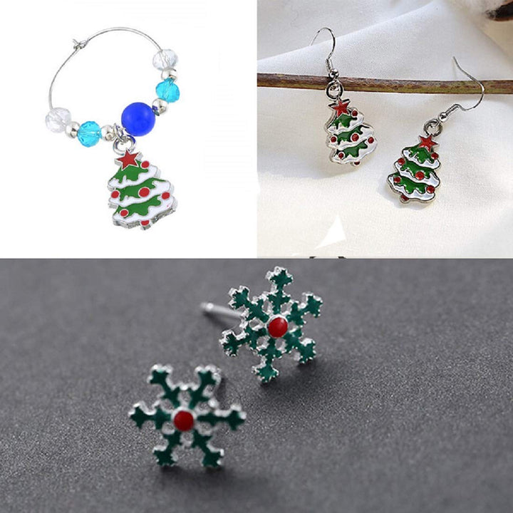 Christmas Tree Snowflake Jingle Bell Enamel Charm Pendant Christmas Theme Collections Jewelry DIY Making Crafting Accessories for Necklace Bracelet Earring(20 Pcs Assorted)