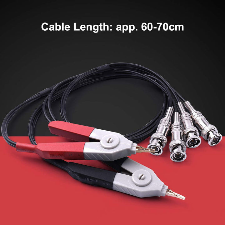 2pcs LCR Meter Test Leads Lead Clip Cable Terminal Probe Wires,with 4 BNC Electrician Test Leads Kit,Digital Electrical Test Probes Set for LCR Meter Multimeter