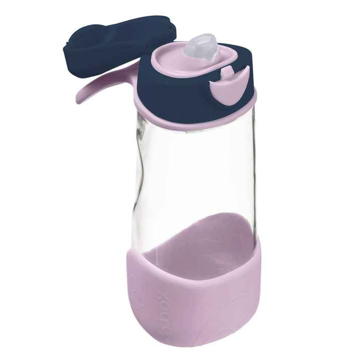 b.box 15oz Sport Spout Bottle: Kids Water Bottle with Durable Tritan. Silicone Spout with Flip Top Lid, Leak Proof, Spill Proof, BPA Free (Indigo Rose, 15 oz)