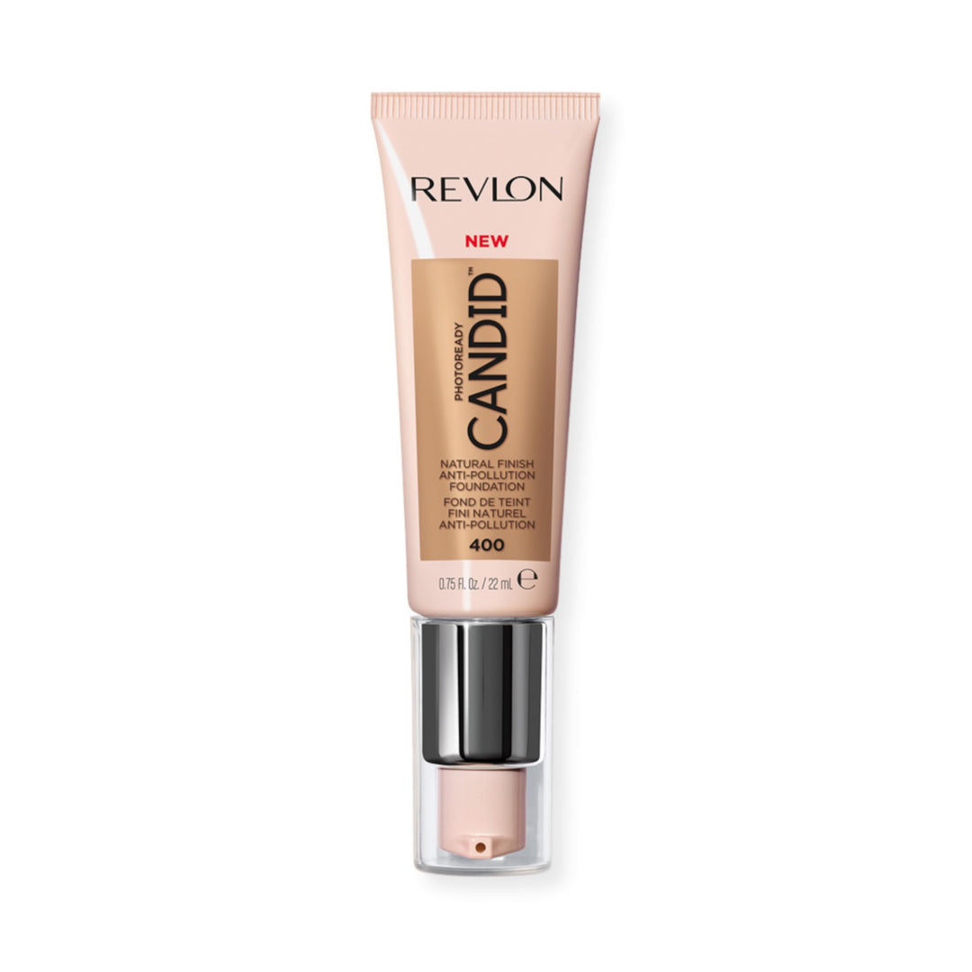 Revlon PhotoReady Candid Natural Finish Foundation, with Anti-Pollution, Antioxidant, Anti-Blue Light Ingredients, 400 Macadamia, 0.75 fl. oz.