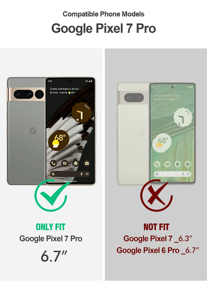 Revolution Case Compatible with Pixel 7 Pro 5G, Full Body Rugged Shockproof Protective Cover Case with Kickstand, Built-in Screen Protector Work with Fingerprint ID, Black