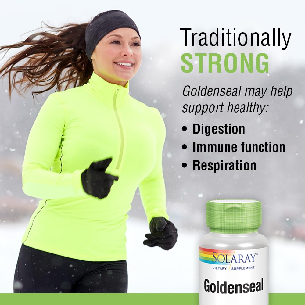 Goldenseal Root 550mg | Healthy Digestion, Immune Function &amp; Respiratory Support | Whole Root | Non-GMO, Vegan &amp; Lab Verified | 50 VegCaps