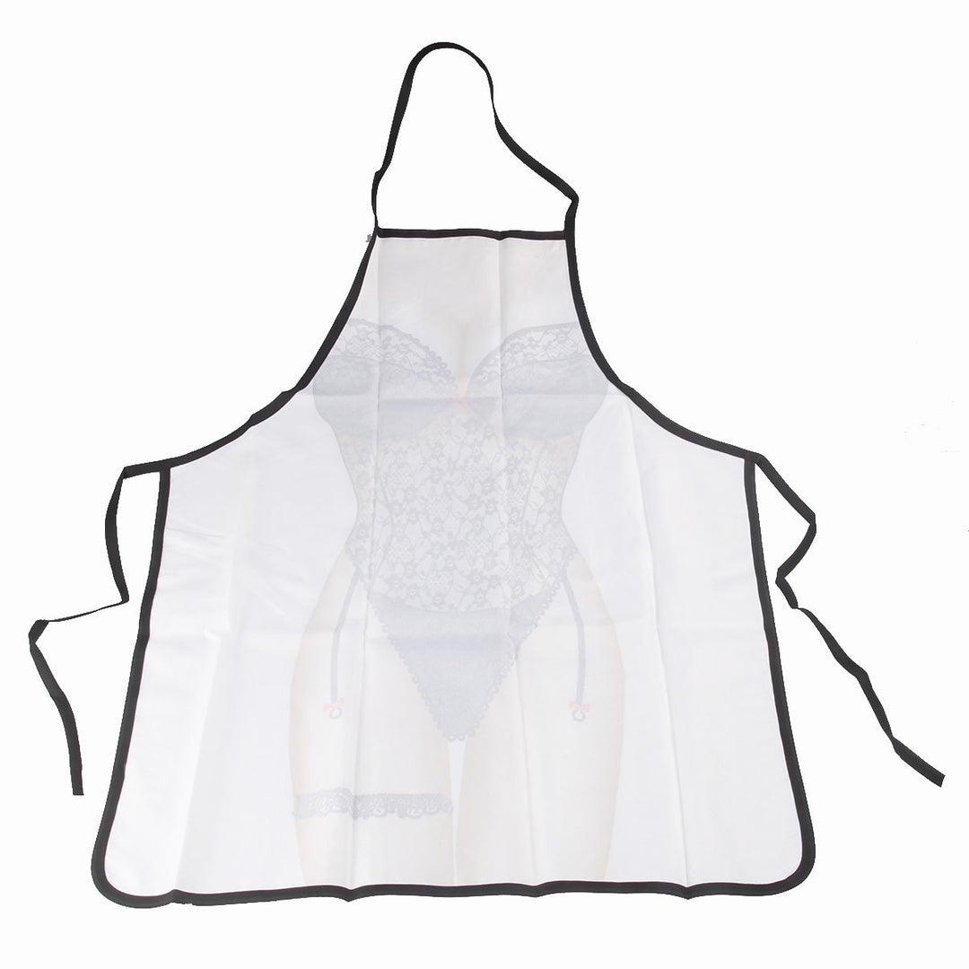 Funny Apron Party Grilling Kitchen Apron Gift For Women (Black Lingerie Lady)