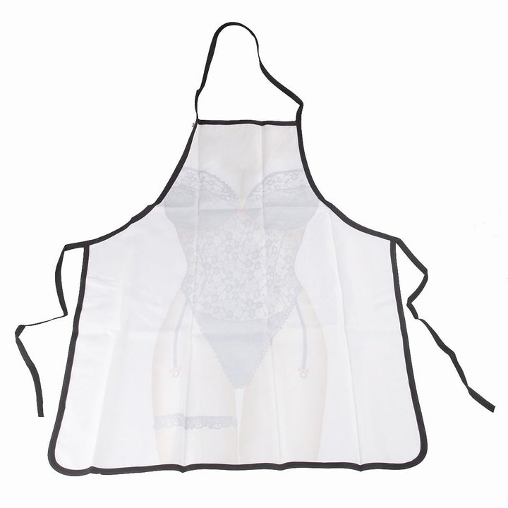 Funny Apron Party Grilling Kitchen Apron Gift For Women (Black Lingerie Lady)
