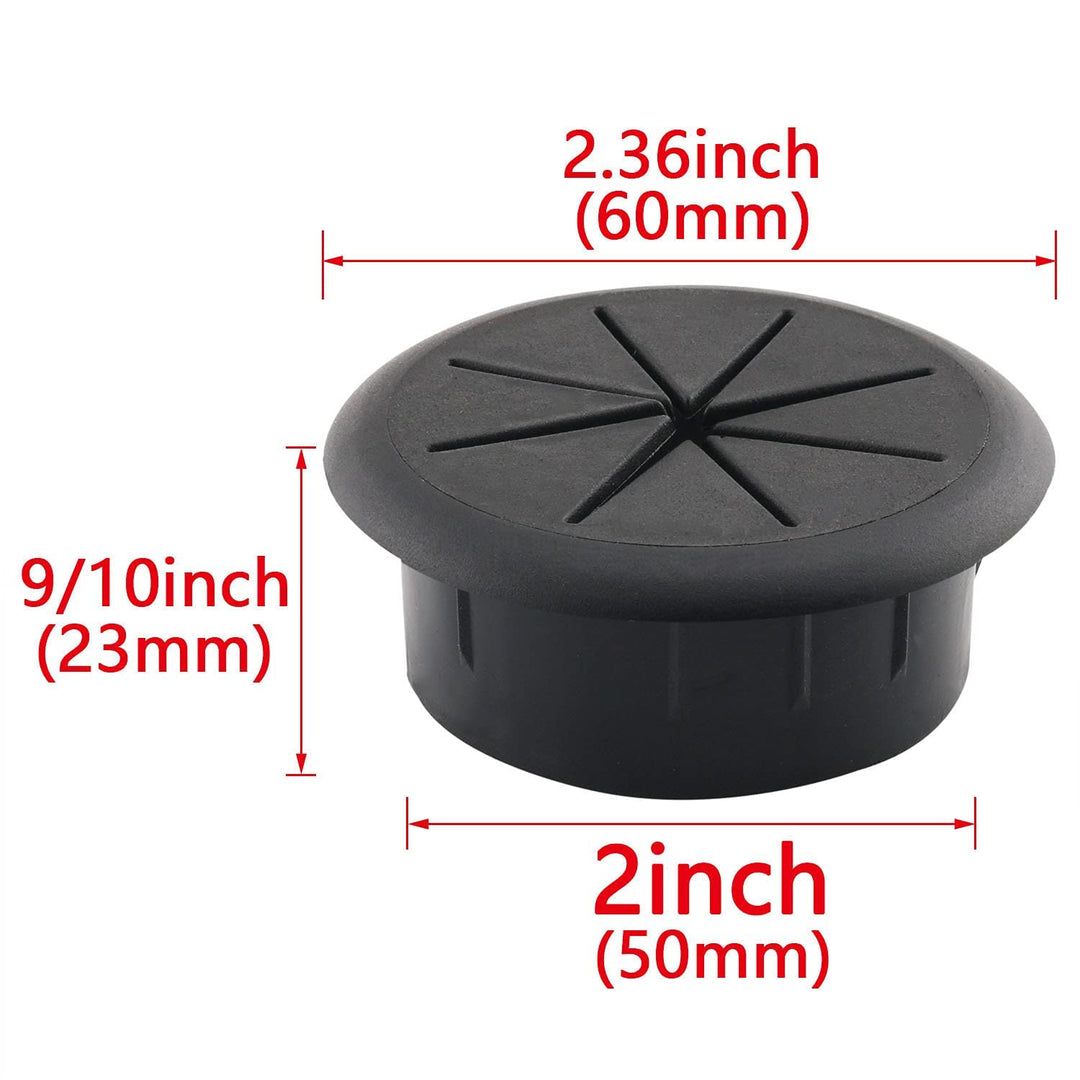 2PCS 2Inch (50mm) Desk Cord Grommets Wire Cable Hole Cover for Office PC Desk Cable Cord Cover Black