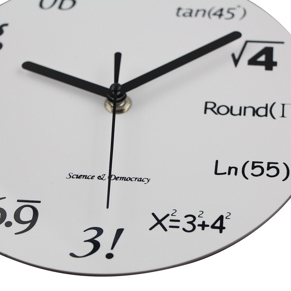 8 Math Clock, Unique Wall Clock Modern Design Novelty Maths Equation Clock - Each Hour Marked by a Simple Math Equation