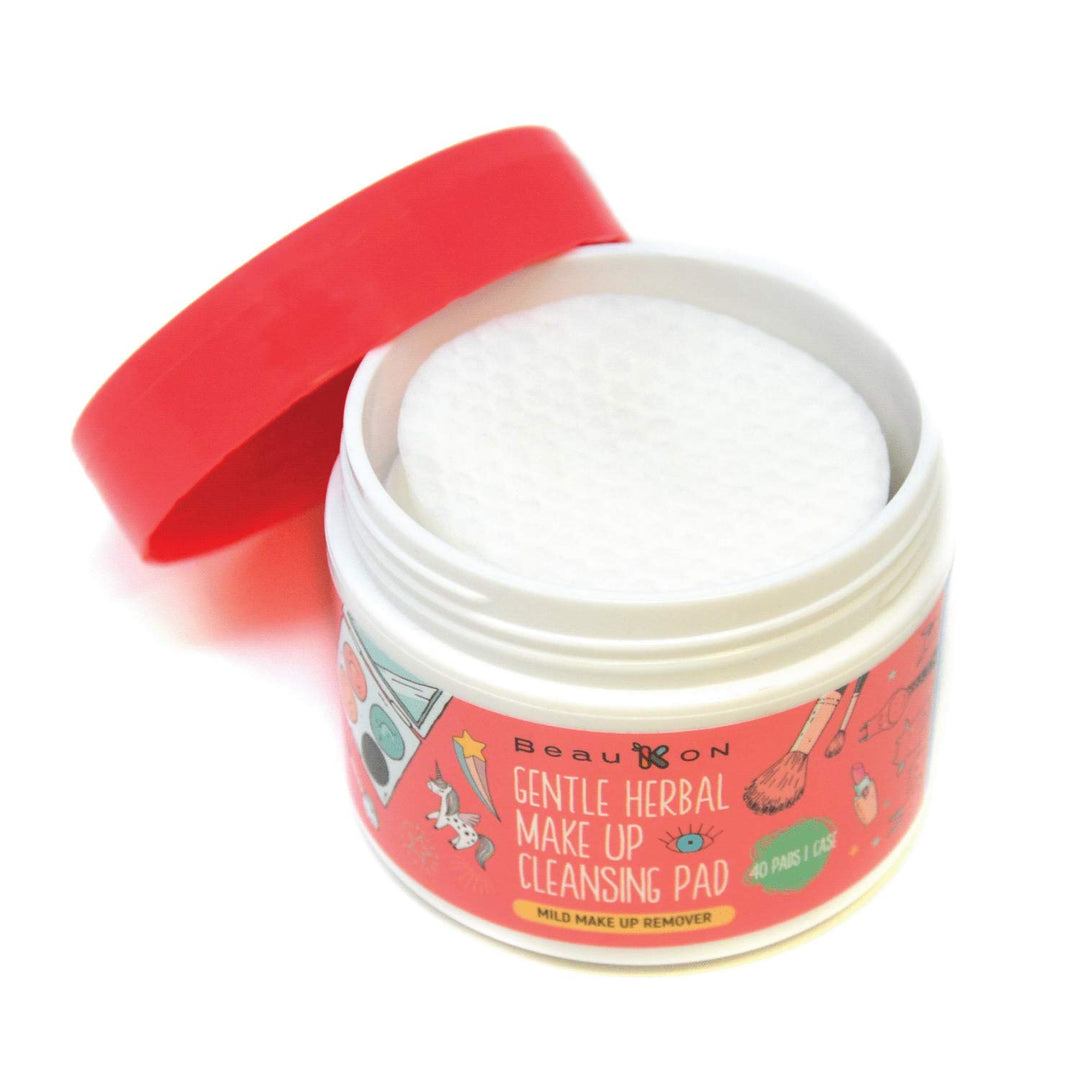 Gentle Herbal Makeup Cleansing Pads, Centella Asiatica Gotu Kola Daily Makeup Remover Wipes (40 Count)