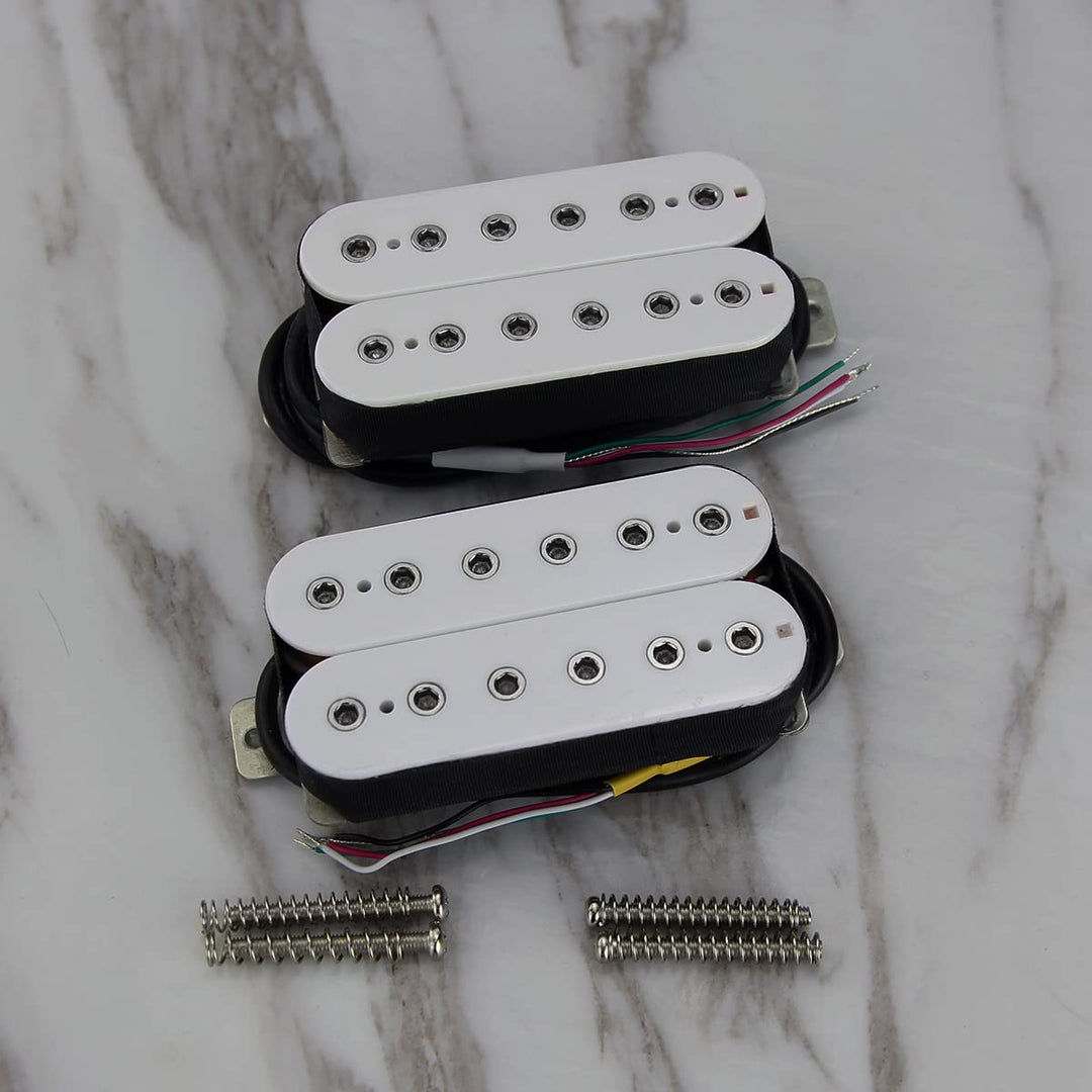 High Output Alnico 5 Electric Guitar Neck Pickup &amp; Bridge Pickup Humbucker Set White
