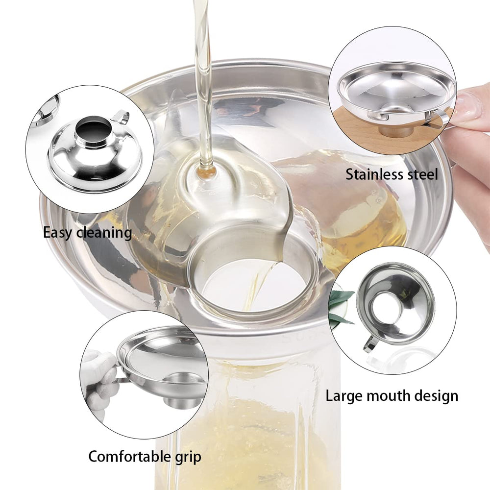 Canning Funnel for Kitchen Use, Wide Mouth Funnel for Mason Jars, Large Canning Funnels for Filling Bottles, Stainless Steel Food Funnel