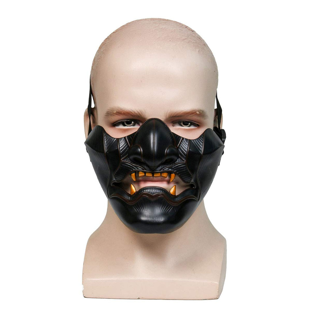 Ghost of Tsushima Mask Jin Sakai Half Face Mask Cosplay Helmet Halloween Resin Mask Props Gifts Party Costume Accessory (Resin)