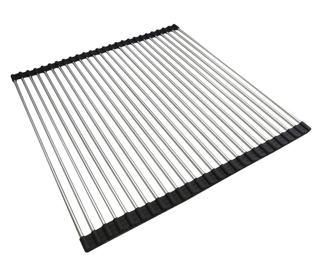 Roll up Dish Drying Rack Over The Sink Kitchen Roll up Sink Drying Rack Portable Dish Drainer Foldable Dish Drying Rack (Black, 20.5&#39;&#39;X19.7&#39;&#39;)