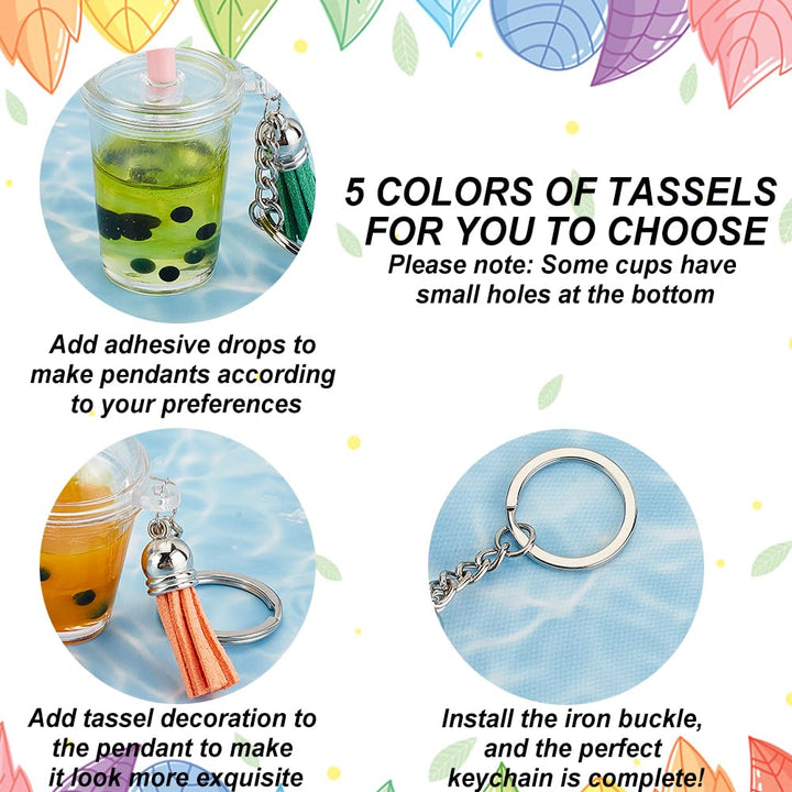 OLYCRAFT 218pcs Mini Cup Keychain Kit NO-Glue Bubble Te