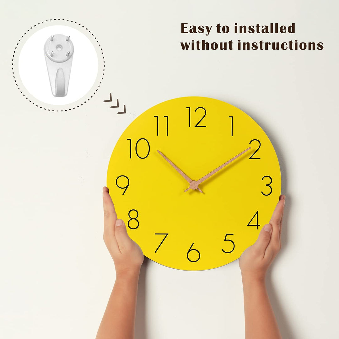Plumeet 12&#39;&#39; Wooden Wall Clock Frameles