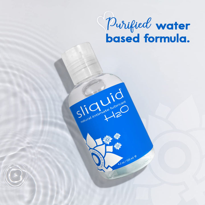 Sliquid H2O Water Based Lube Lubricant for Sex, Glycerin Free Personal Lubricant (4.2 Oz) Clear, Unscented