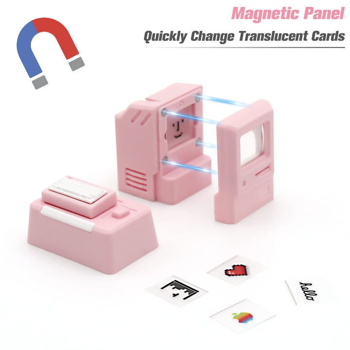 Custom Keycaps for Esc Key and Tab Key - Magnetic Light Transmission Keycaps - Classic Retro Mechanical Backlit Keyboard Esc Tab Keycap for GK61 GK64 SK87 GH60 PC Gamer ect Most Keyboard(Pink)