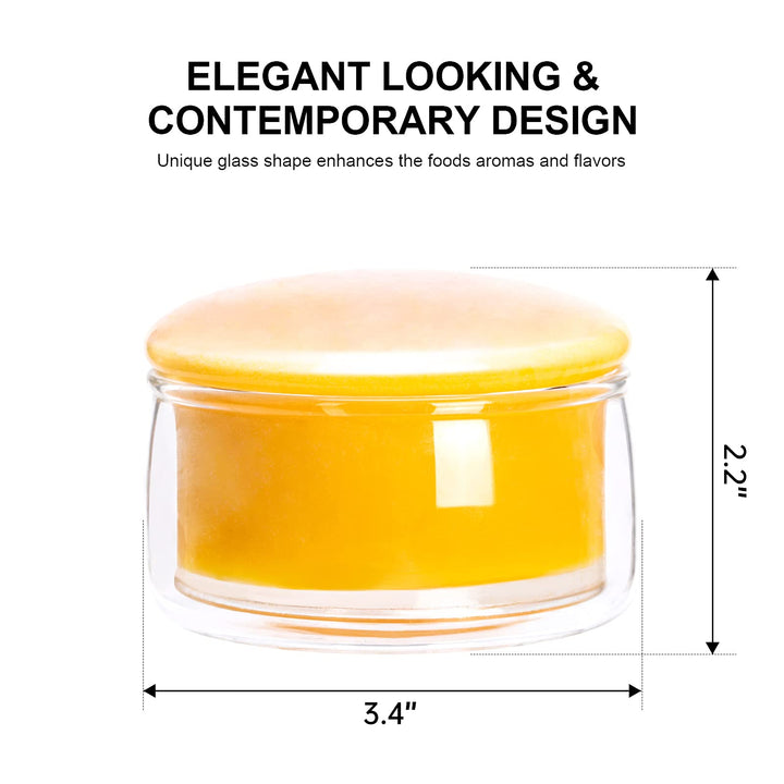 Glass Butter Keeper Crock -- French Butter Dish No More Hard Butter Perfect Spreadable Consistency, Transparent 1