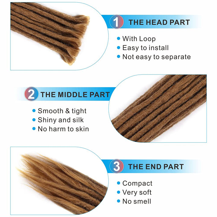 Dreadlock Extensions - 20 Inch Synthetic Braids, Soft faux Locs, Dreads, Crochet Locs, Hip-Hop Style, Dreadlocks Extension Braiding Hair For Women/Men (20 Inch (20 Strands/Pack), 27#)