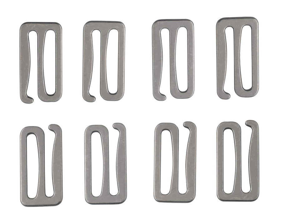 Metal Replacement Bra Strap Slide Hook Swimsuit Bra Hooks (Gun Metal 1 inch)