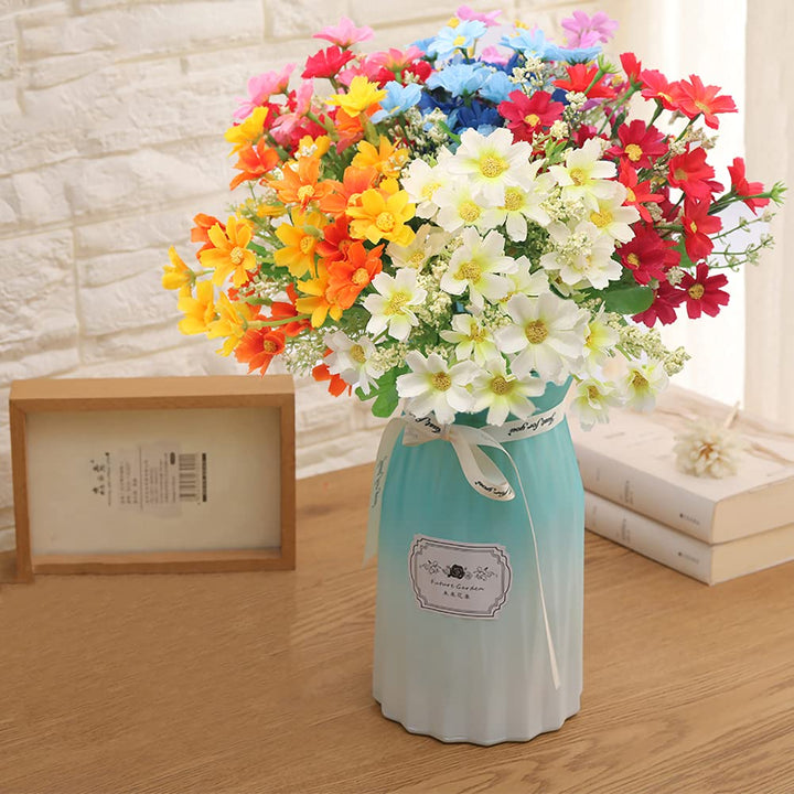 6Pack Artificial Flowers for Outdoors, UV Resistant Outdoors Fake Plants Faux Plastic Flower in Bulk for Hanging Planters Outside Porch Vase Home Window Garden Decoration