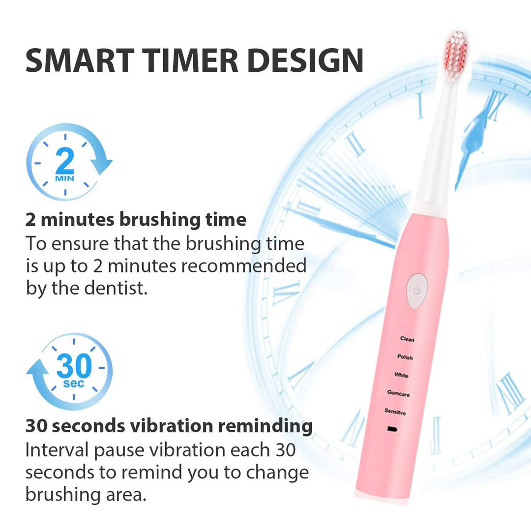 AIPOEXUNO Electric Toothbrush with 5 Brush Heads for Ad
