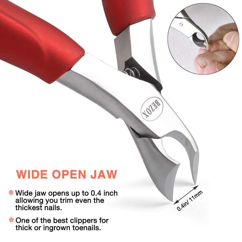 Toenail Clippers for Thick or Ingrown Nails / Cuticle Nippers - Heavy Duty Medical Grade Stainless Steel Nail Trimmer - Olecranon Short