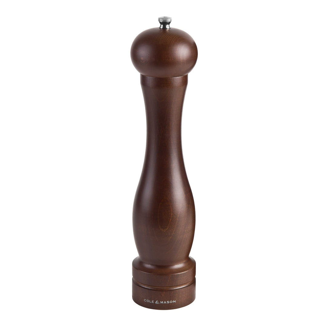 Cole &amp; Mason 12.5-inch Forest Capstan Pepper Mill - Adjustable Pepper Grinder - Refillable Spice Tools - Hand Wash Kitchen Tools - Beech Wood