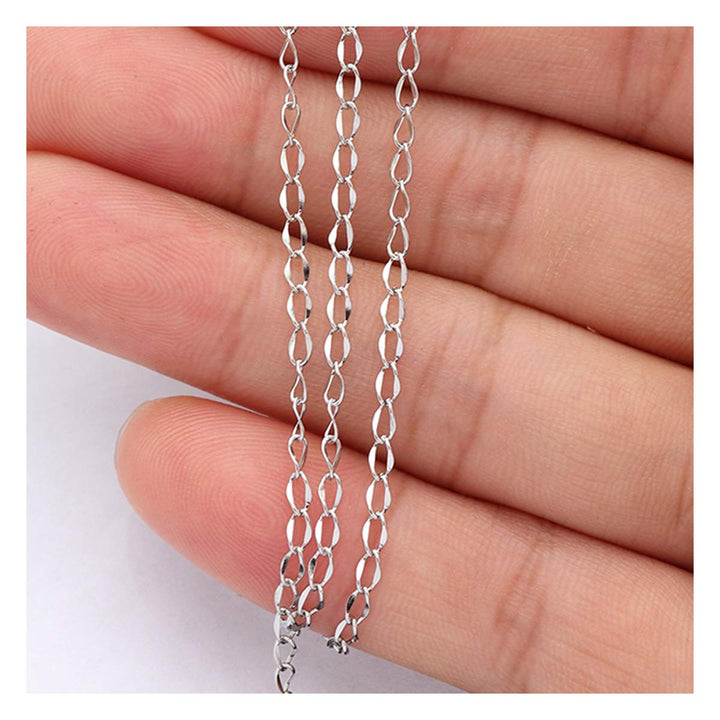33FT Stainless Steel Jewelry Chains Silver Extender Chains Twisted Cable Chains Link Bulk for Jewelry Makings