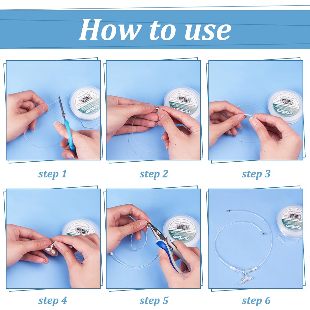 200m 0.16mm Fishing Nylon Beading Thread Wire for Hanging, Bracelet and Jewelry Making