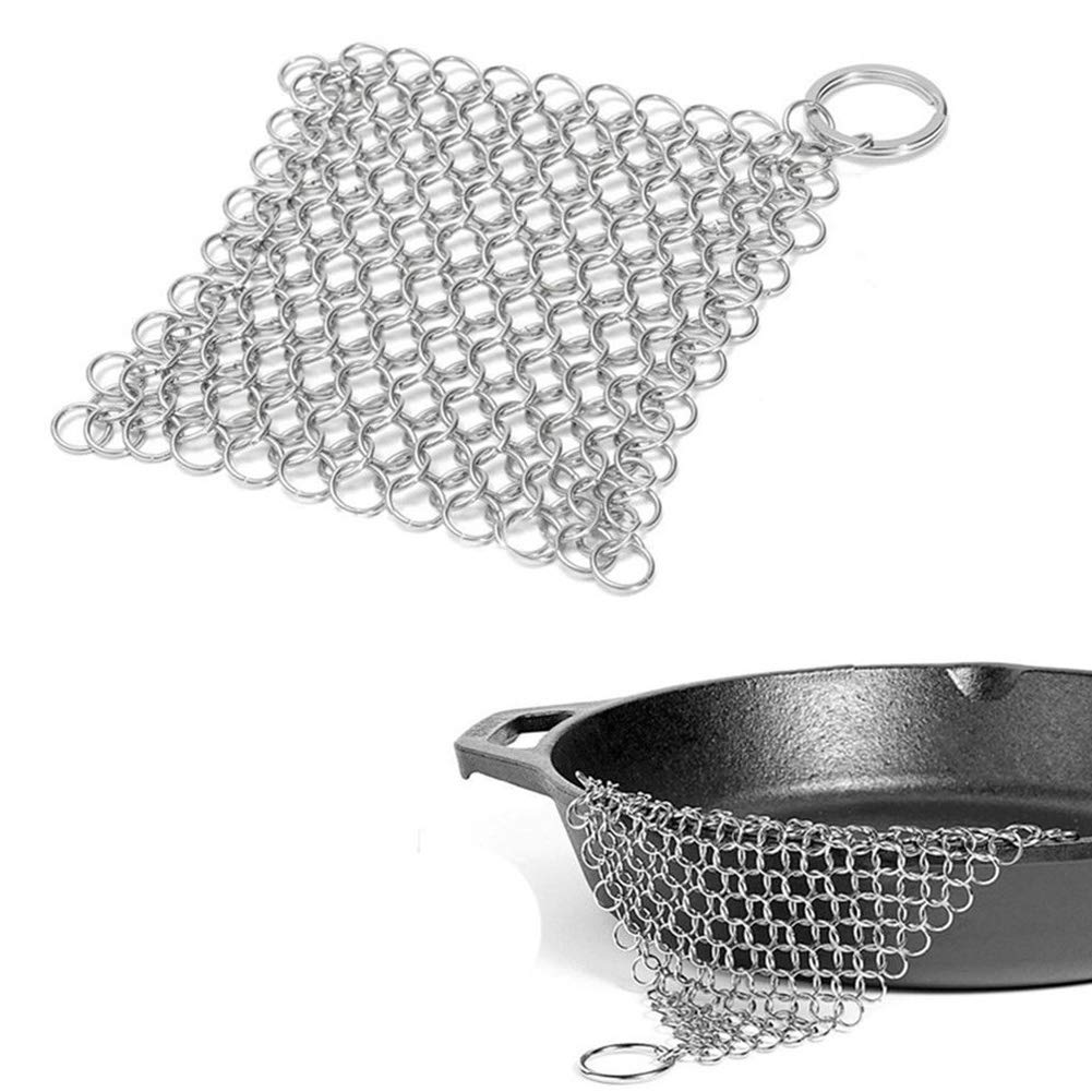 Stainless Steel Cast Iron Cleaner, 10x10cm Chainmail Sc