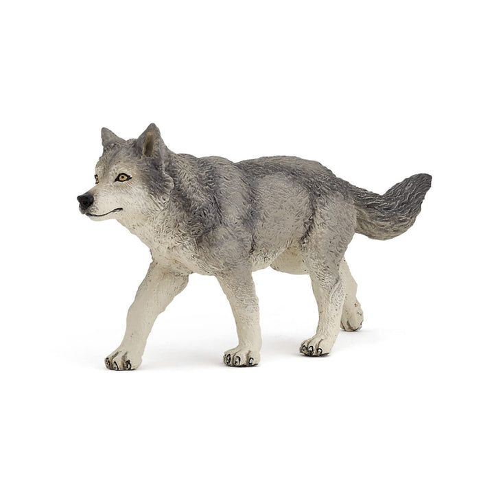 -hand-painted - figurine -Wild animal kingdom - Grey Wolf -53012 -Collectible - For Children - Suitable for Boys and Girls- From 3 years old