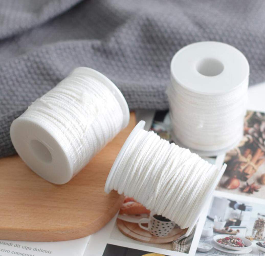 1 Roll 200Feet 24PLY Braided Candle Wicks Cotton DIY Natura Twine String Spools Wire Rope Candle Making Accessories for DIY Candle Making