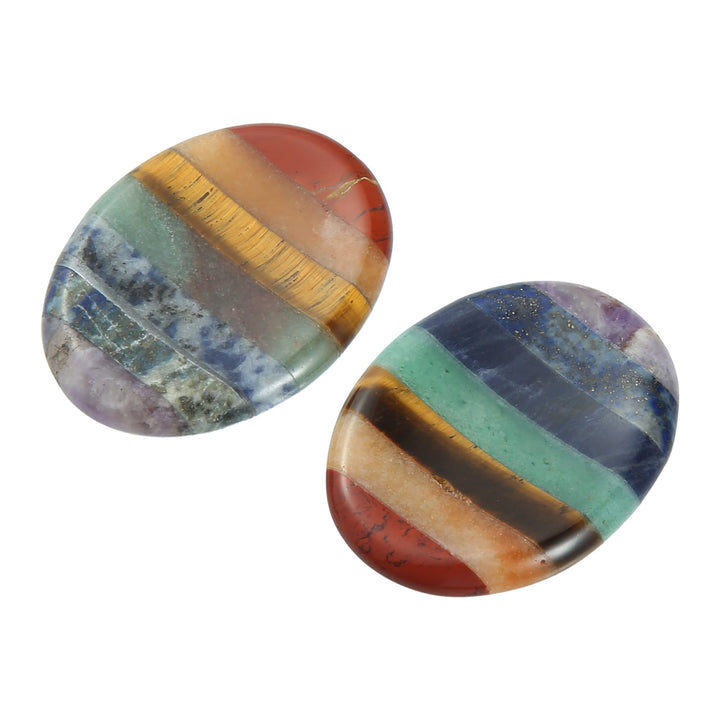 2 Pcs Stone Thumb Worry Stone Polished Palm Stones Faux Healing Crystal for Stress Relax