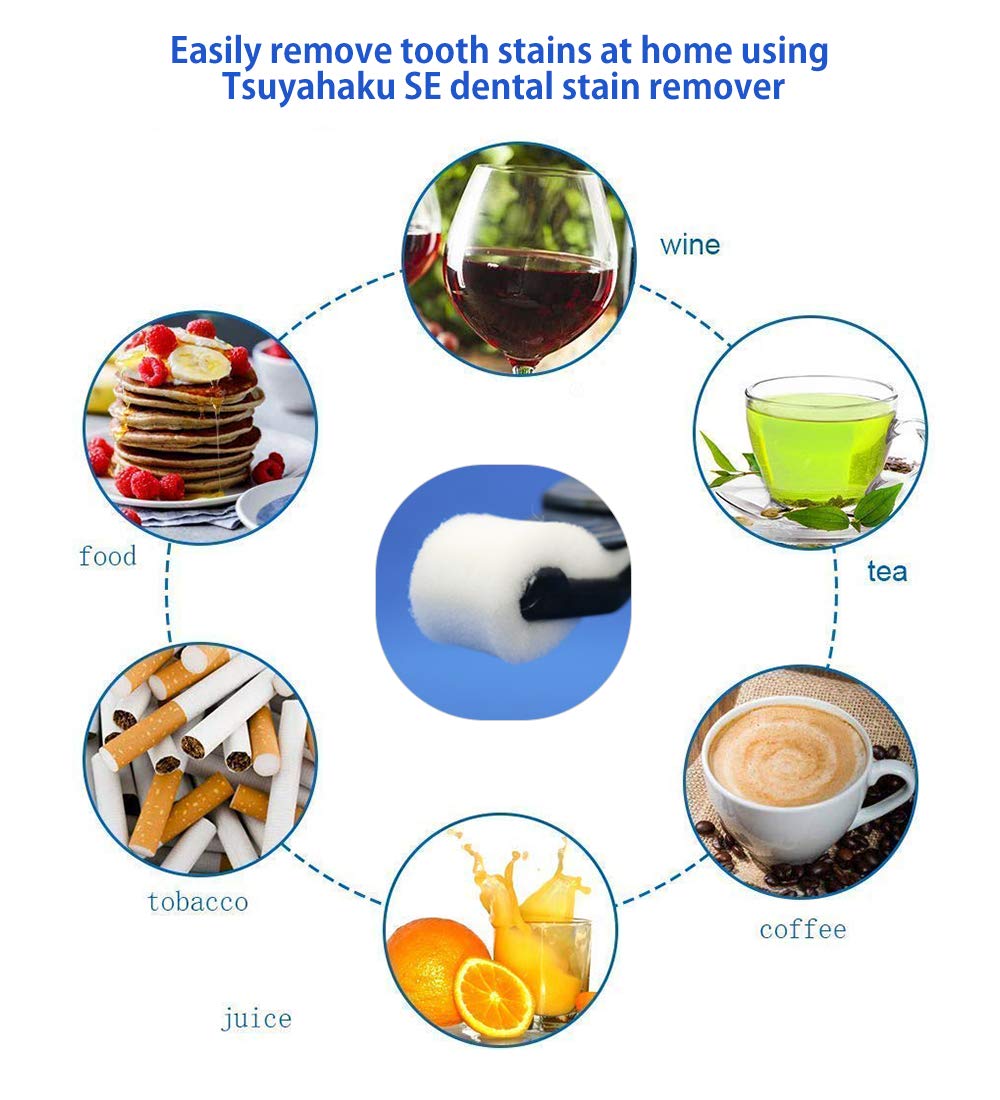 Tsuyahaku Se Dental Stain Eraser Handle X1 (Turqoise) + Refill Sponges 11 Count - 100% Safe And Easy Tooth Stain Removal/Whitening At Home (100% Made In Japan) ‚¬¦