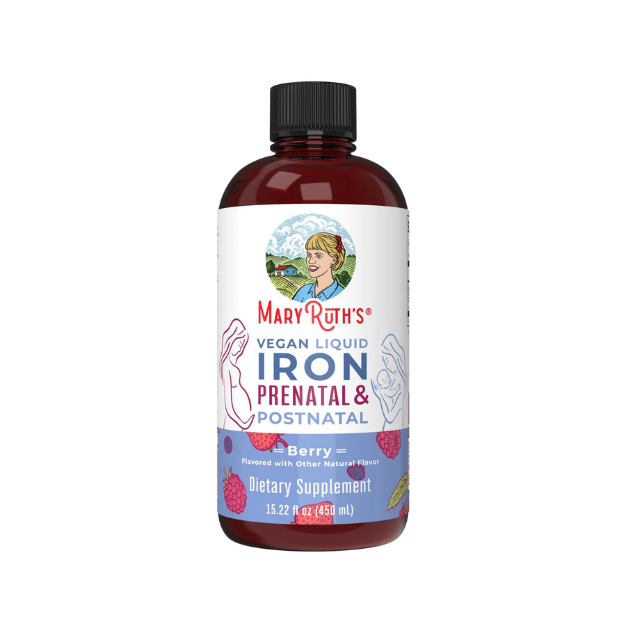 | Liquid Iron Supplement Prenatal & Postnatal for Pregnant & Lactating | Iron Deficiency | Immune Support | Sugar/Gluten Free | Vegan | Non-GMO | 15.22 Fl Oz