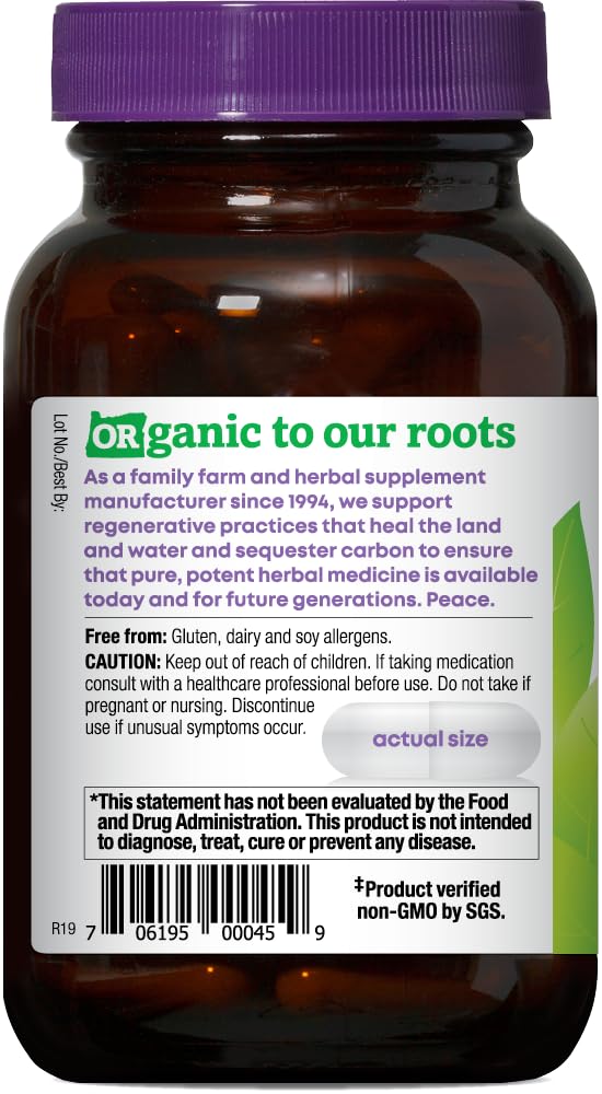 Oregon&#39;s Wild Harvest, Certified Organic Nettle Capsules with Stinging Hairs, Allergy Supplement, 600 mg, 90 Capsules