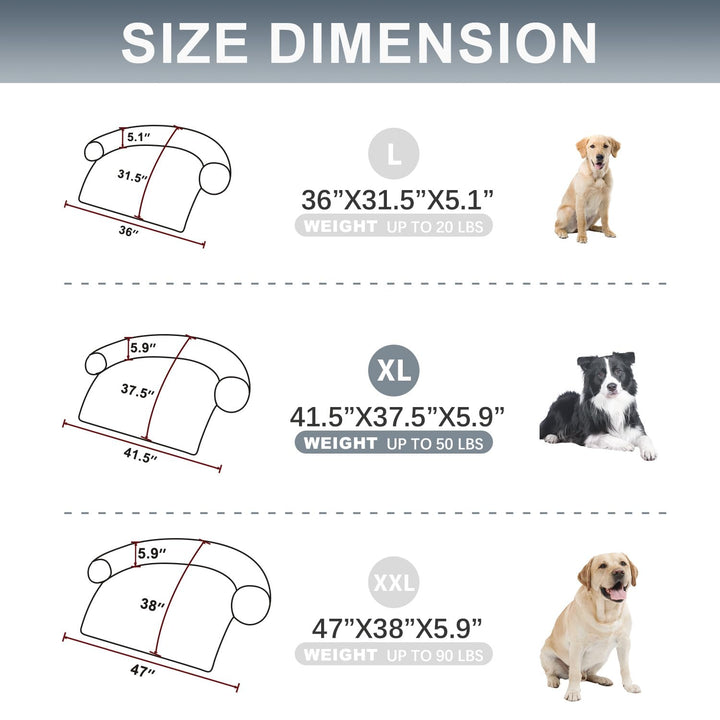 Luxurious Calming Dogs/Cats Bed Mats, Washable Removable Couch Cover, Plush Long Fur Mat, Waterproof Lining, Perfect for Small, Medium and Large Pets (Gradient Gray, XL)