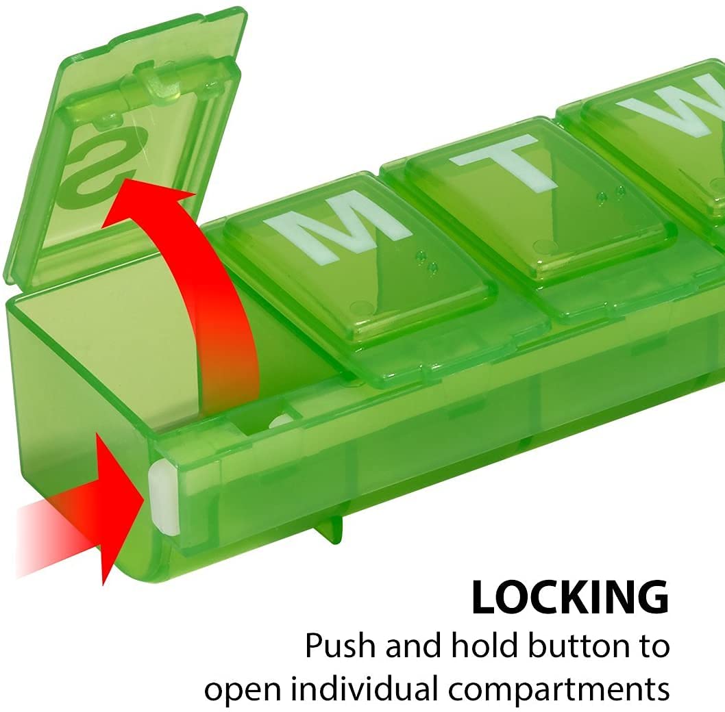 Ezy Dose Locking Weekly (7-day) Pill Planner (Large)