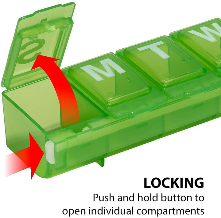 Ezy Dose Locking Weekly (7-day) Pill Planner (Large)