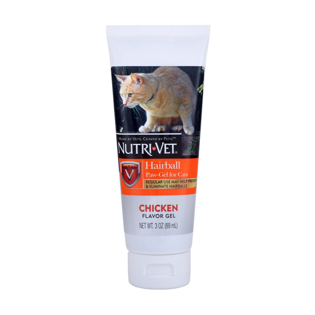 Cat Hairball Support Paw Gel - Hairball Remedy for Cats - Tasty Chicken Flavor - 3 oz